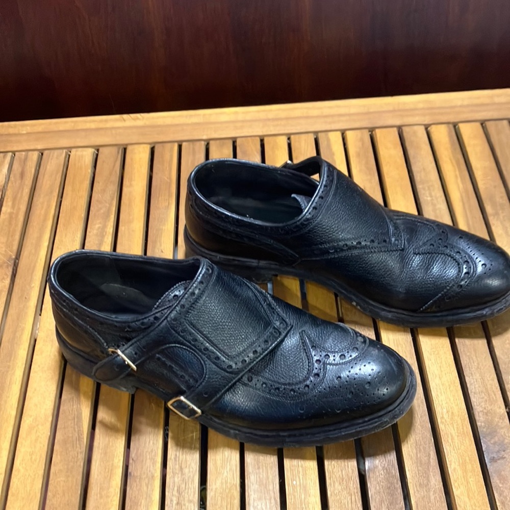 Burberry double-monk wingtip Italian leather loafers. Barely worn.